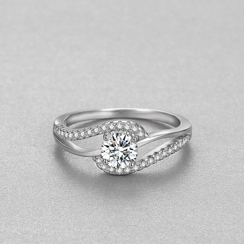 Bague de fiançailles moissanite en argent sterling-2