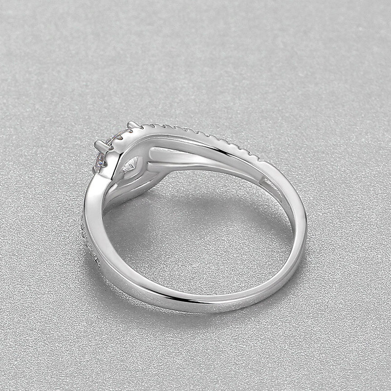 Bague de fiançailles moissanite en argent sterling-5