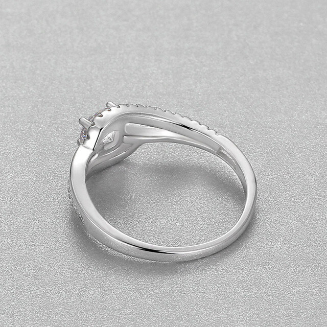 Bague de fiançailles moissanite en argent sterling-5