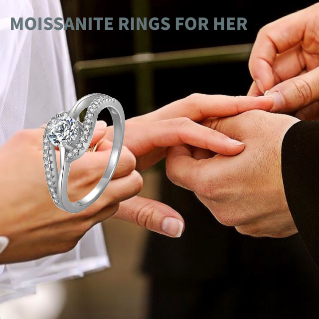 Sterling zilveren Moissanite verlovingsring-6