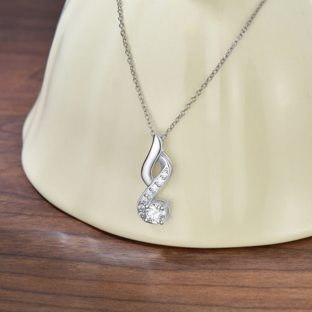 Sterling Silver Moissanite Infinity Symbol Pendant Necklace-3