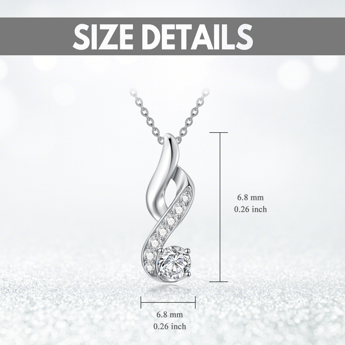 Collier en argent sterling Moissanite Infinity Symbol (symbole de l'infini)-5