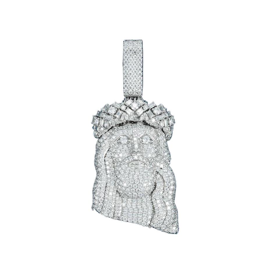 Sterling Silver Moissanite Jesus Piece Iced Out Pendant Charms-1