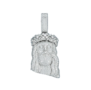 Sterling Silver Moissanite Jesus Piece Iced Out Pendant Charms-1