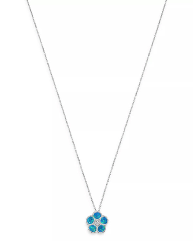 Sterling zilveren Moissanite opaal klavertje vier hanger ketting-2