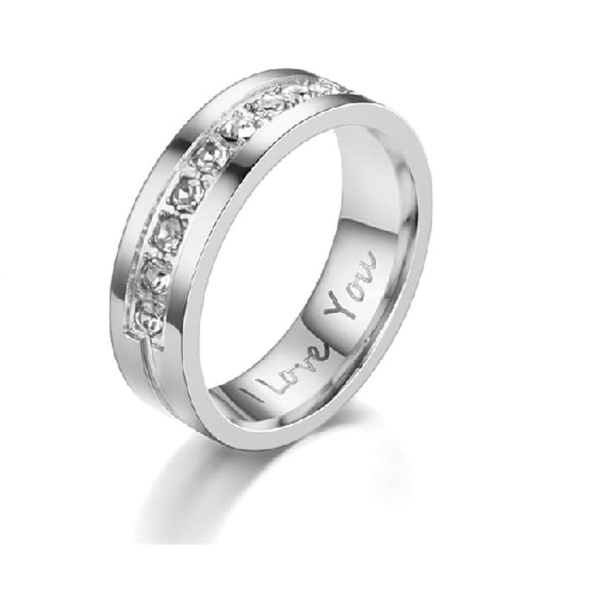 Anillos de pareja con grabado personalizado de moissanita de plata de ley-3