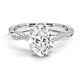 Sterling Silver Moissanite Personalized Engraving & Oval Shaped Engagement Ring-58