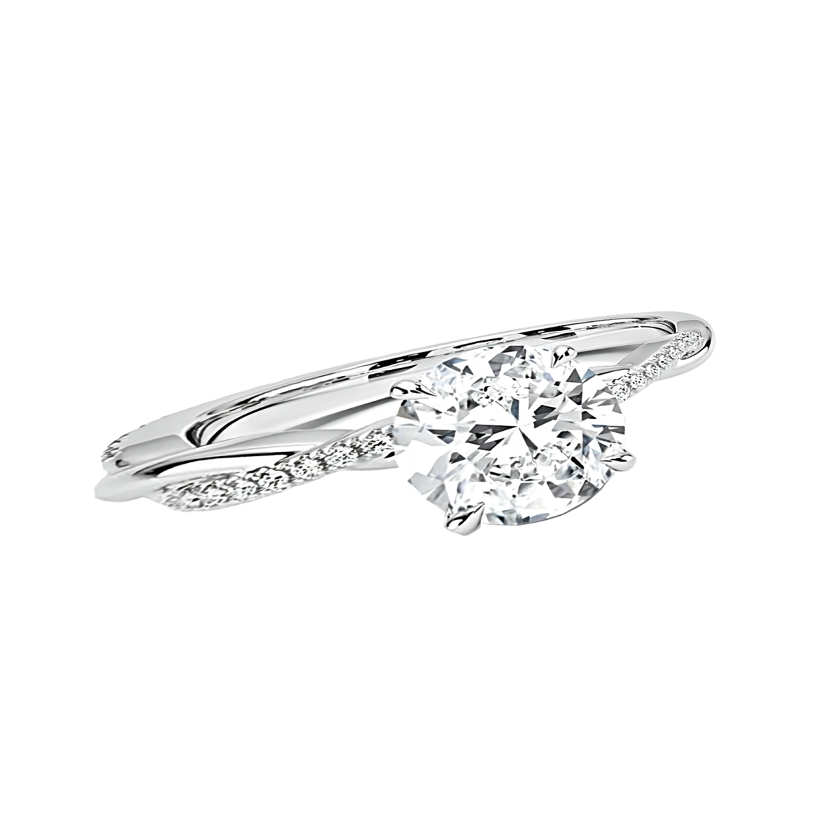 Sterling Silver Moissanite Personalized Engraving & Oval Shaped Engagement Ring-2