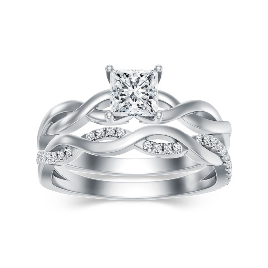 Bague en argent sterling avec moissanite