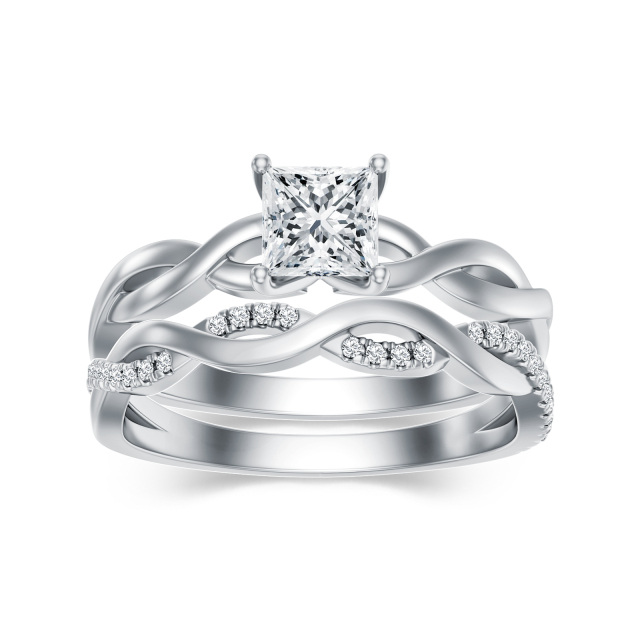 Bague en argent sterling avec moissanite-1