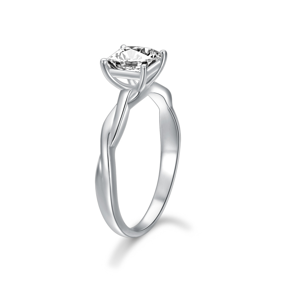 Sterling Silver Moissanite Ring-3