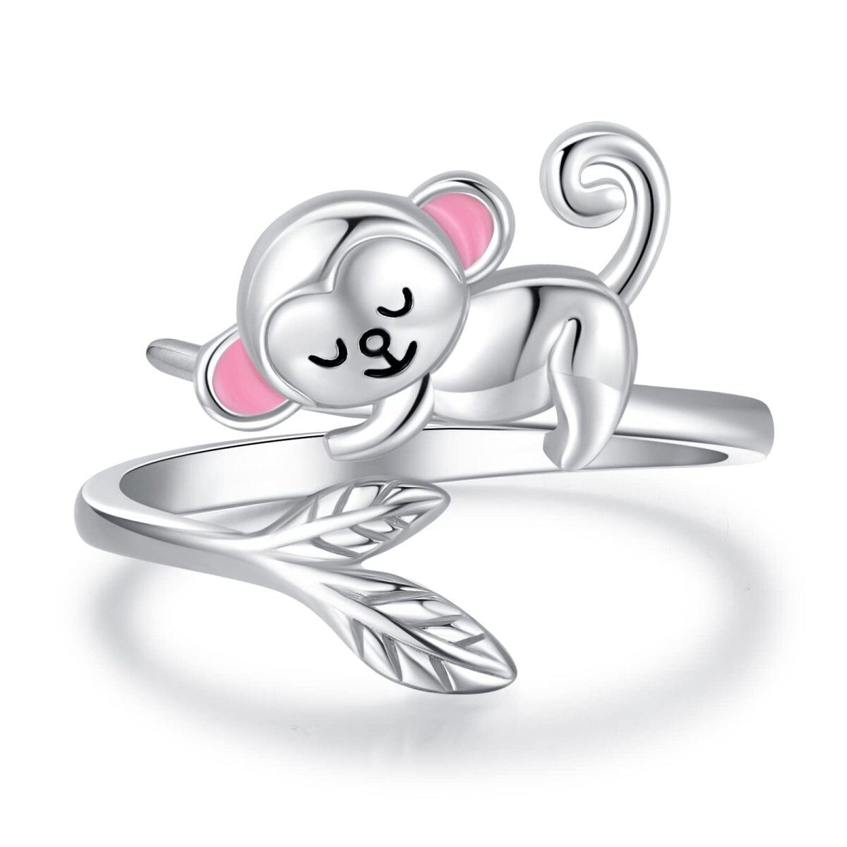 Bague ouverte en argent Sterling Monkey-1