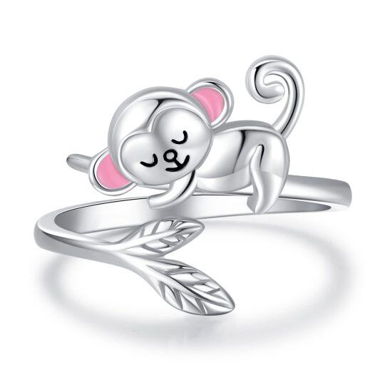 Bague ouverte en argent Sterling Monkey