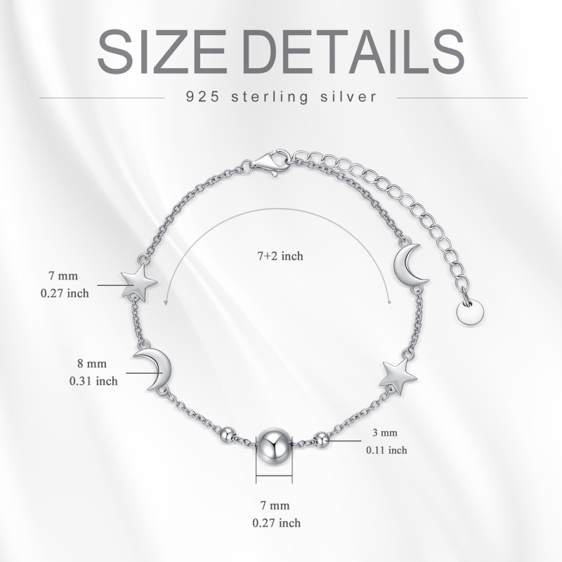Sterling Silver Moon Charm Bracelet-6