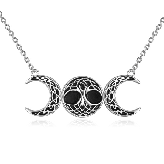 Collier en argent sterling avec pendentif lune