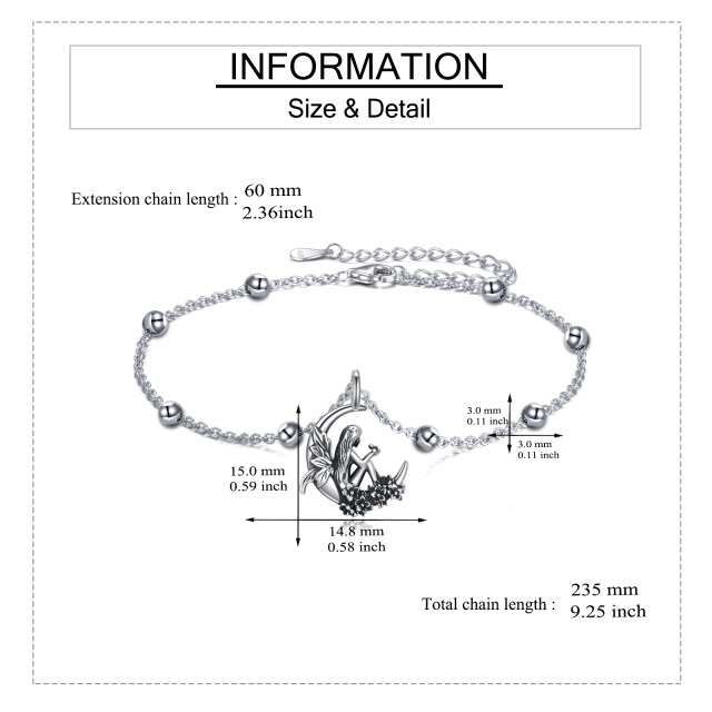 Bracelet de cheville en argent Sterling Moon-5