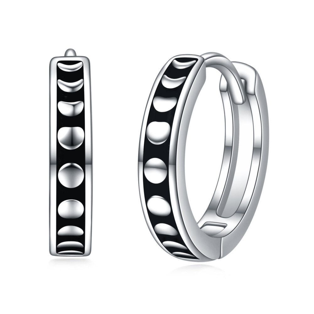 Sterling Silver Heart Hoop Earrings for Women-1