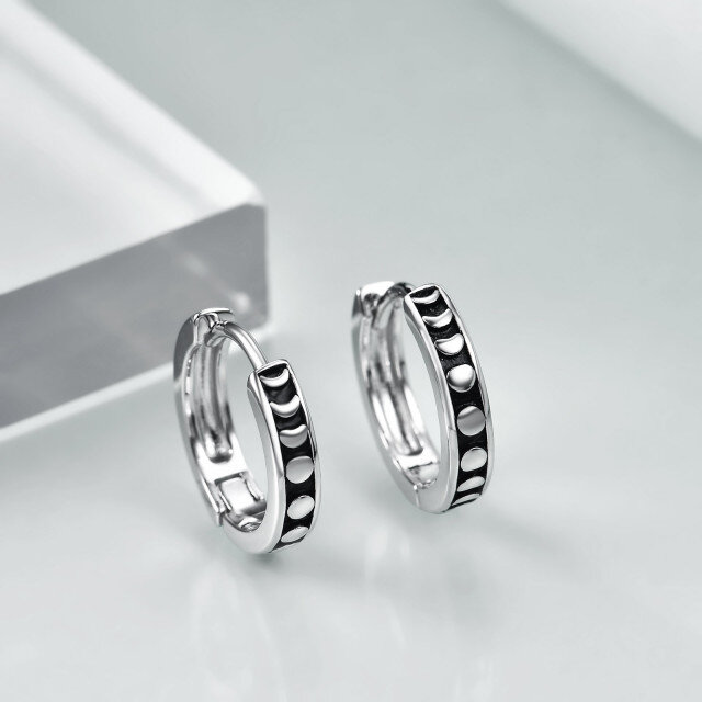 Boucles d'oreilles Lune et Soleil en argent sterling-3