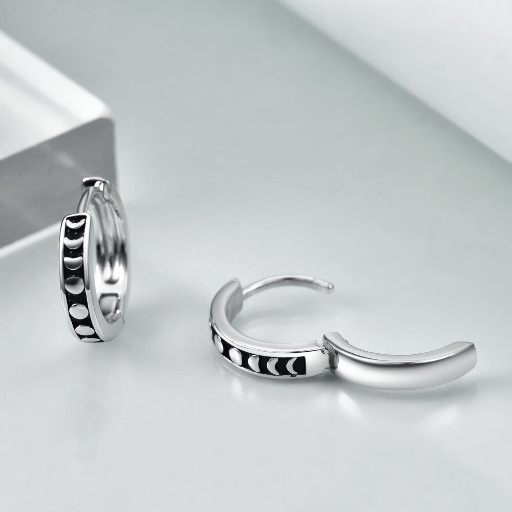 Sterling Silver Heart Hoop Earrings for Women-4