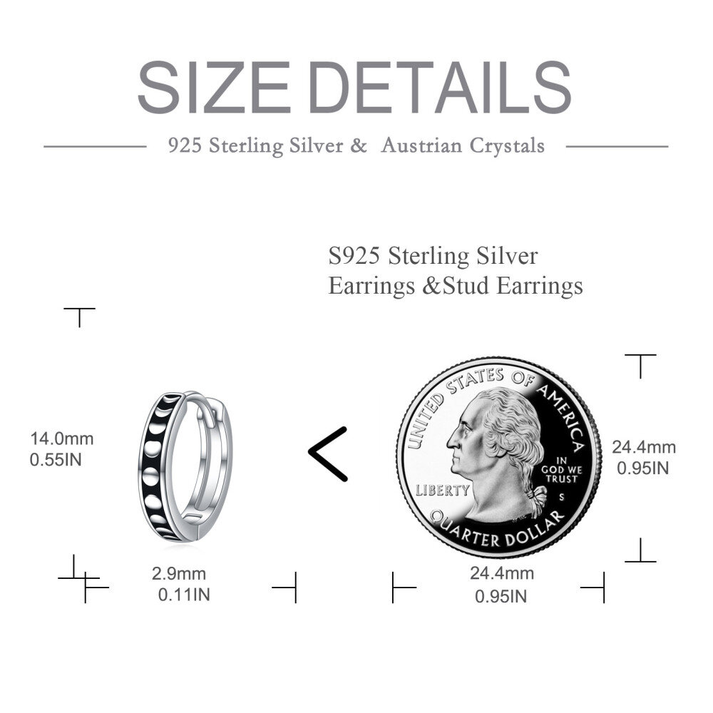 Sterling Silver Heart Hoop Earrings for Women-5