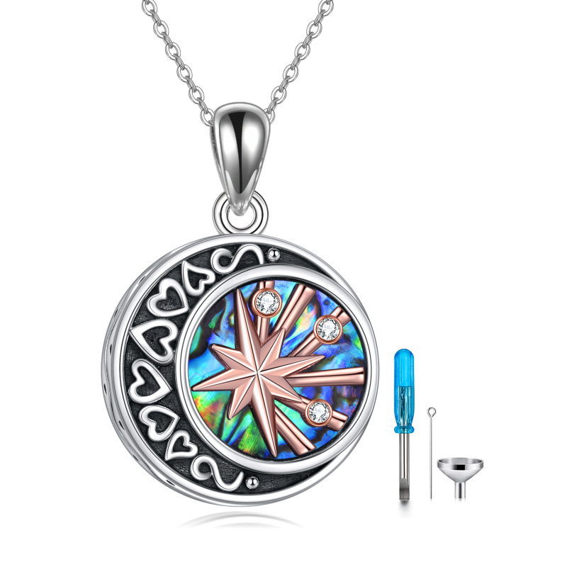 Collier en argent sterling en forme d'urne de lune avec zircon cubique-15