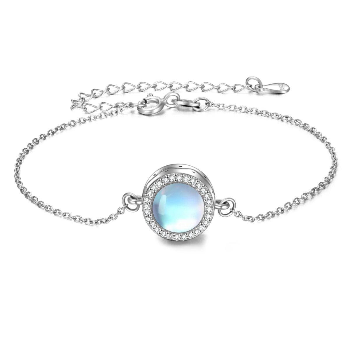 Sterling Silver Moonstone Bead Urn Bracelet for Ashes-1