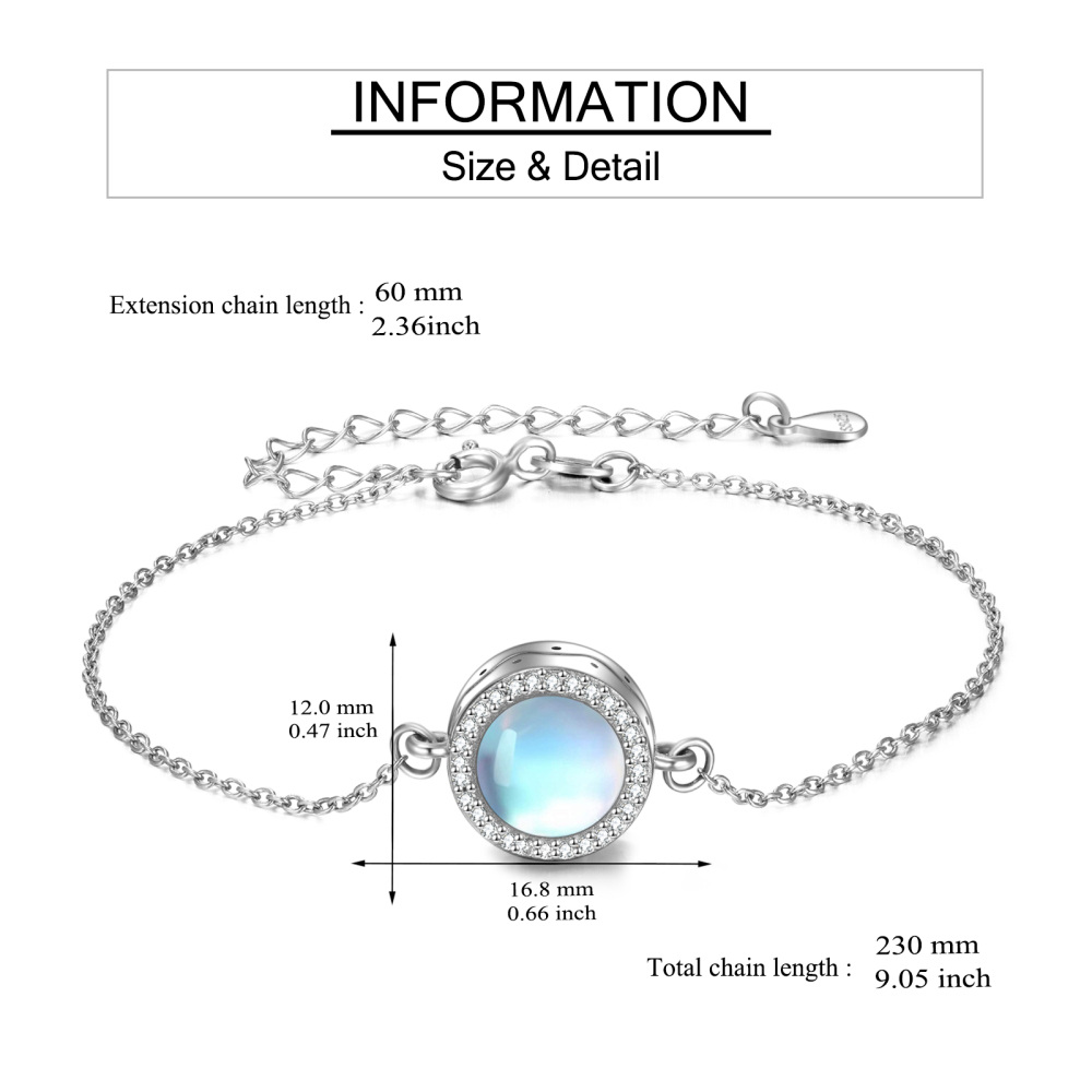 Sterling Silver Moonstone Bead Urn Bracelet for Ashes-5