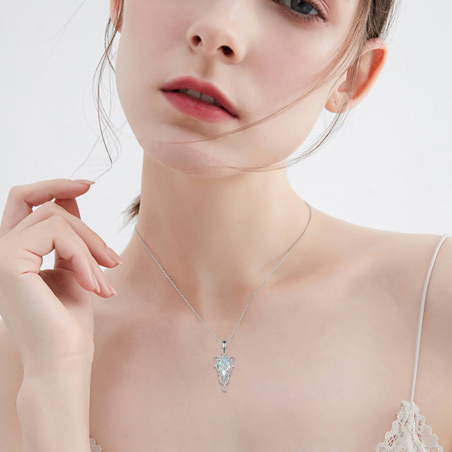 Plata de ley Moonstone Nudo Celta Arwen Evenstar Collar Colgante-2