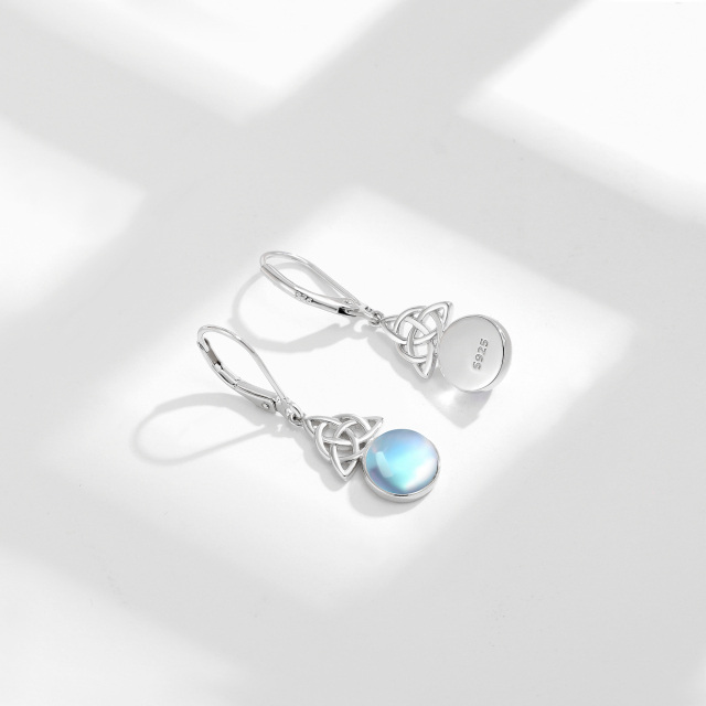 Boucles d'oreilles en Argent Sterling Moonstone Celtic Knot Lever-back-4