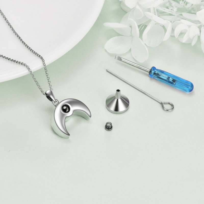 Sterling Silver Moonstone Celtic Knot & Moon Urn Necklace for Ashes for Women Men-4