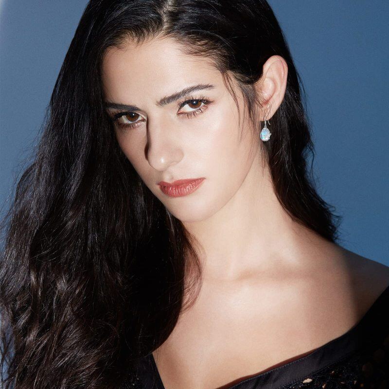 Sterling Silver Moonstone Dragonfly Drop Earrings-6