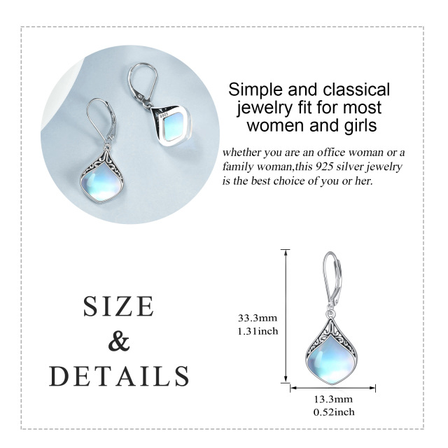 Sterling Silver Moonstone Drop Earrings-6