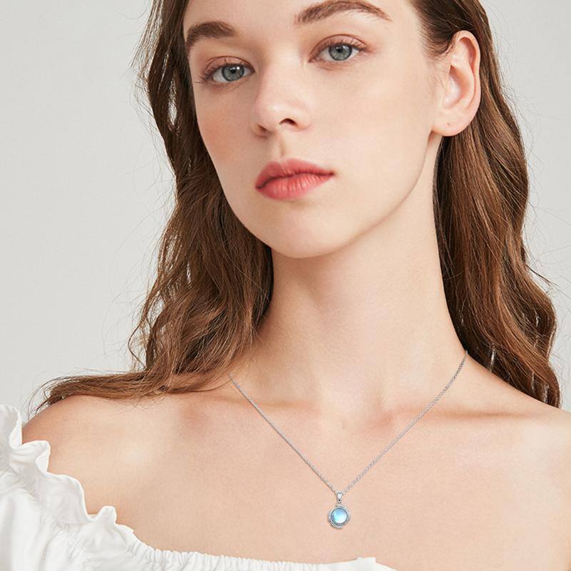 قلادة من الفضة الإسترلينية مرصعة بحجر القمر وريشة-6