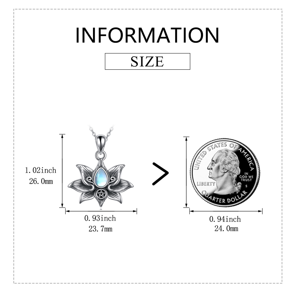 Colar com pingente de prata esterlina da Deusa da Lua Lótus-5