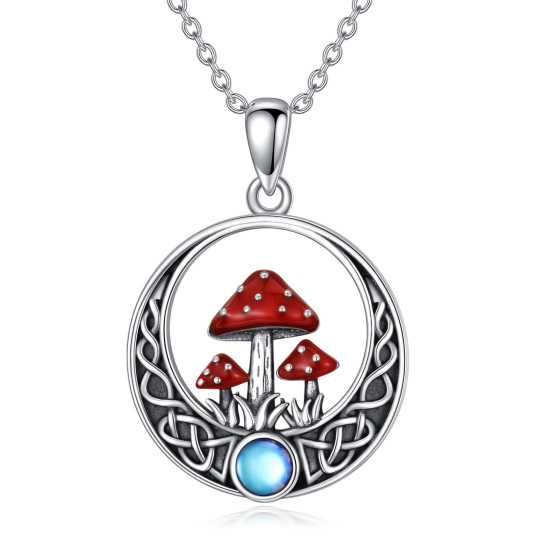 Collana con ciondolo in pietra lunare e nodo celtico in argento sterling