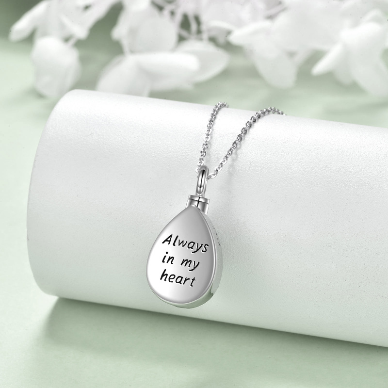 Sterling Silver Drop Maansteen Uil & Levensboom Gegraveerd Woord Urn Ketting voor As-4