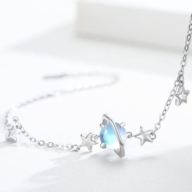 Bracelet en argent sterling avec pendentif planète en pierre de lune-4