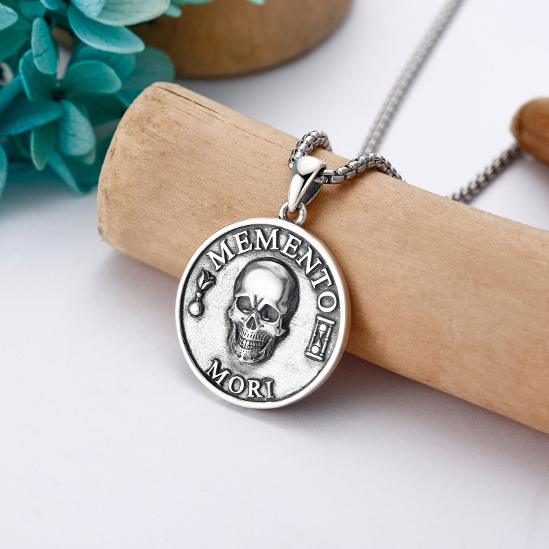 男性用スターリングシルバーモリペンダントネックレス-3