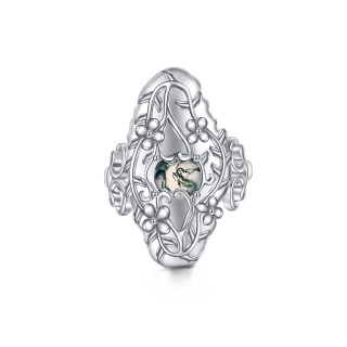 Sterling Silver Moss Agate Ivy Ring-38