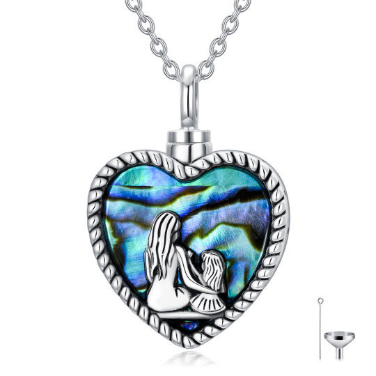 Collana con ciondolo di cristallo madre e figlia in argento sterling con catena a cavo