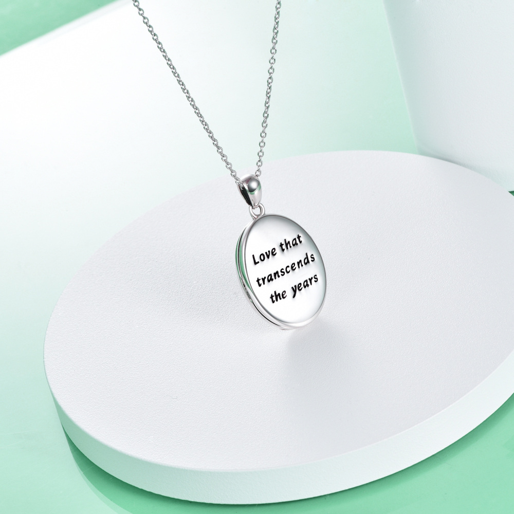 Sterling Silver Mother & Daughter Personalized Photo Locket Necklace-3