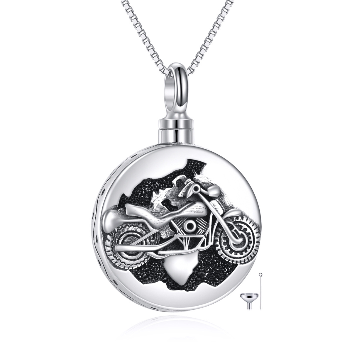 Collier Urne en Argent Sterling Motorcycles-1