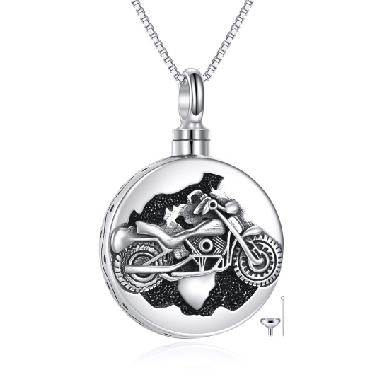 Collana per urna di motociclette in argento sterling per le ceneri