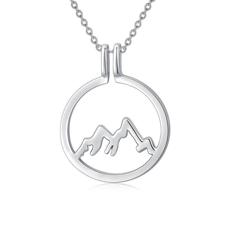 Sterling Silver Mountains Pendant Necklace-1