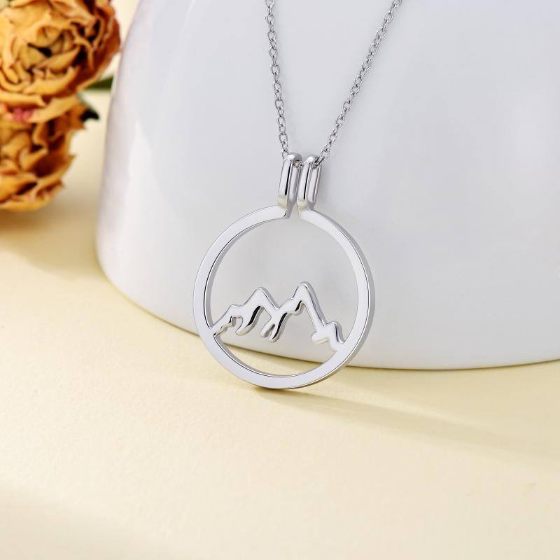 Sterling Silver Mountains Pendant Necklace-3