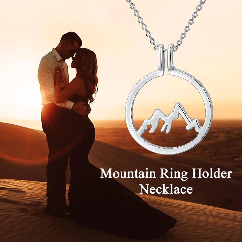 Sterling Silver Mountains Pendant Necklace-5