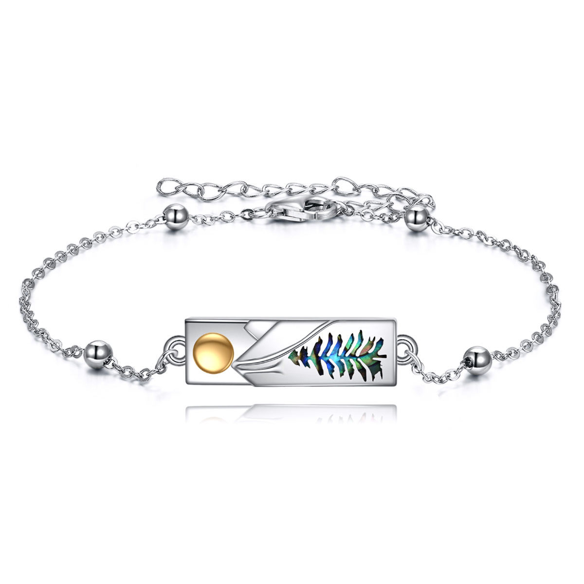 Sterling Silver Mountains Charm Bracelet-1