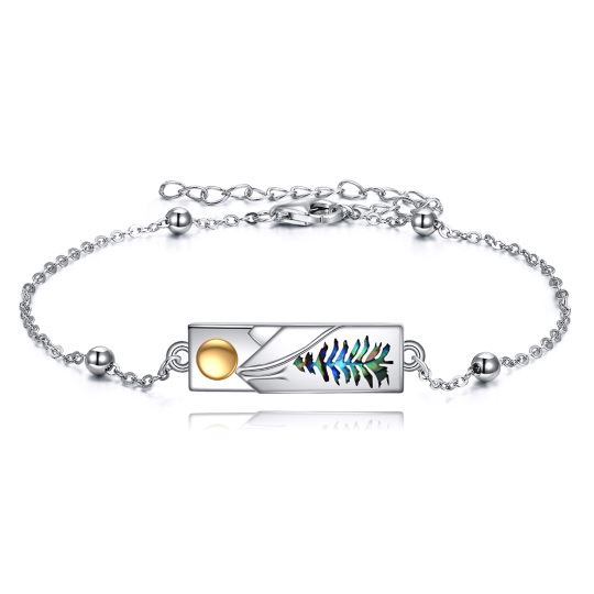 Bracciale con ciondolo a forma di montagna in argento sterling