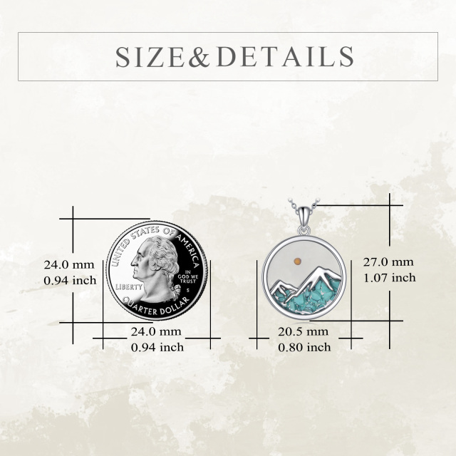 Sterling Silver Mountains Pendant Necklace-5