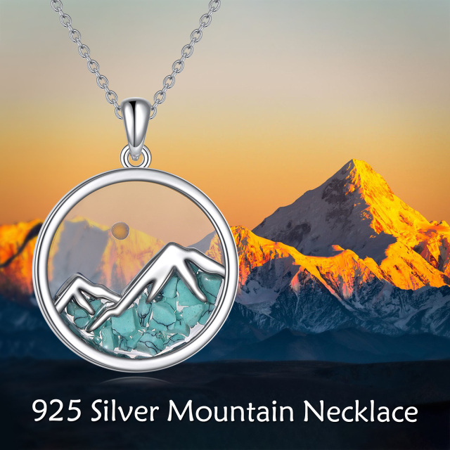 Collana con ciondolo montagne in argento sterling-6